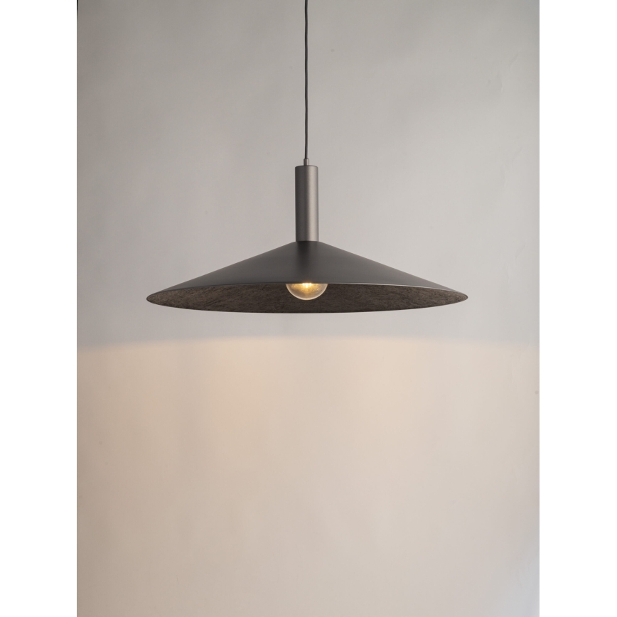 Hanglamp aan een koord CAPRI 1xE27/15W/230V diameter 70 cm antraciet/grijs