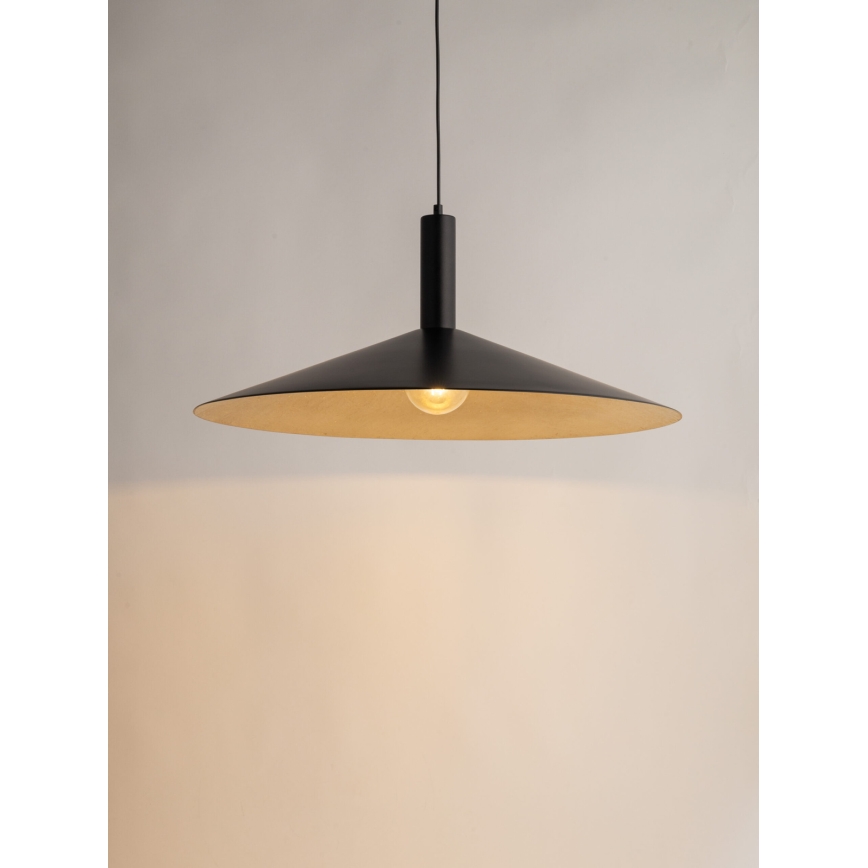 Hanglamp aan een koord CAPRI 1xE27/15W/230V diameter 70 cm zwart/goud