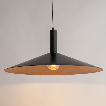 Hanglamp aan een koord CAPRI 1xE27/15W/230V diameter 70 cm zwart/koper
