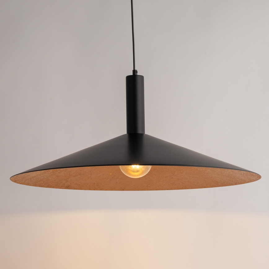 Hanglamp aan een koord CAPRI 1xE27/15W/230V diameter 70 cm zwart/koper