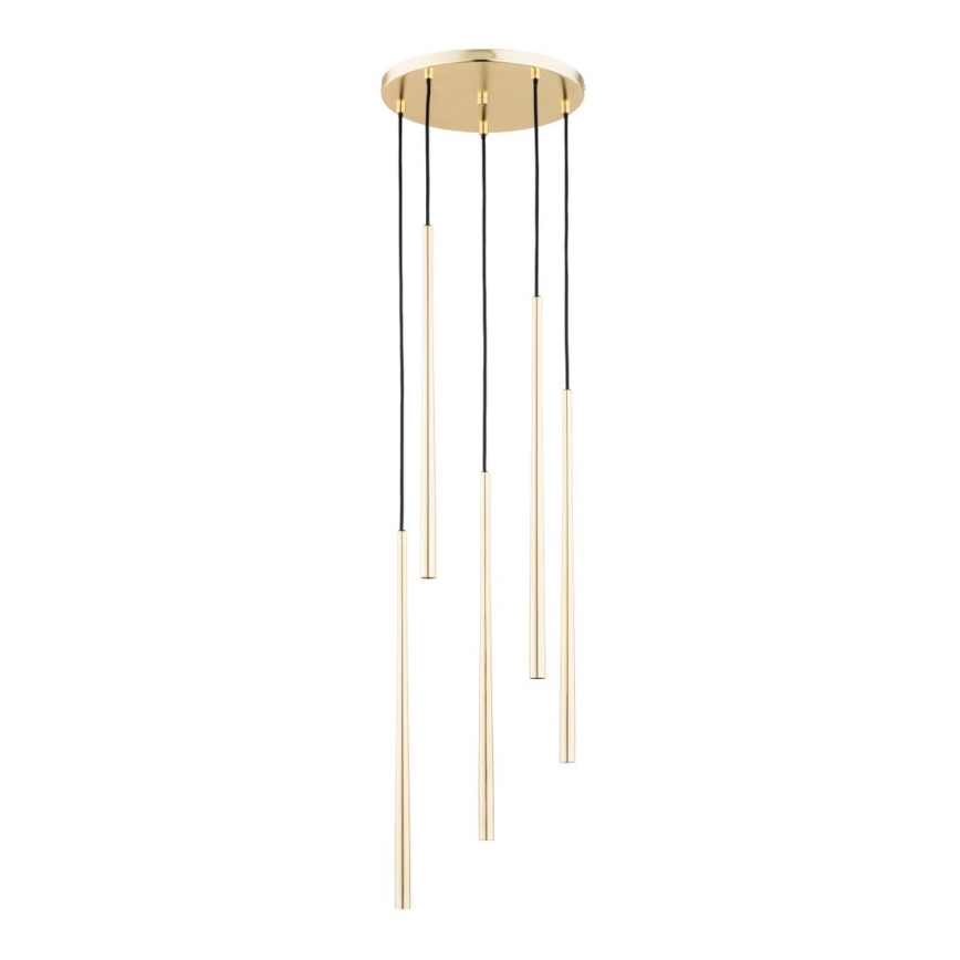 Hanglamp aan een koord CARMEN 5xG9/40W/230V d.30 cm goud