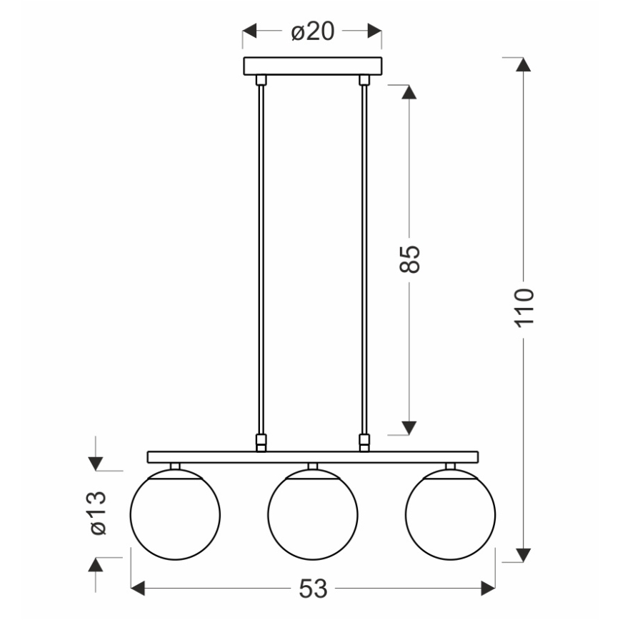 Hanglamp aan een koord CARRINE 3xE14/40W/230V bruin