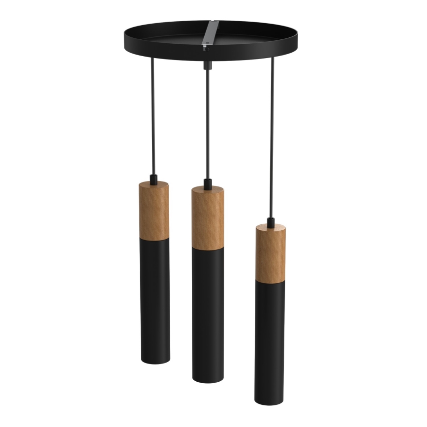 Hanglamp aan een koord CASSA 3xGU10/60W/230V zwart rond