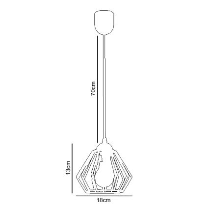 Hanglamp aan een koord CEED 1xE27/60W/230V wit