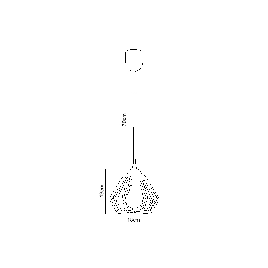 Hanglamp aan een koord CEED 1xE27/60W/230V wit