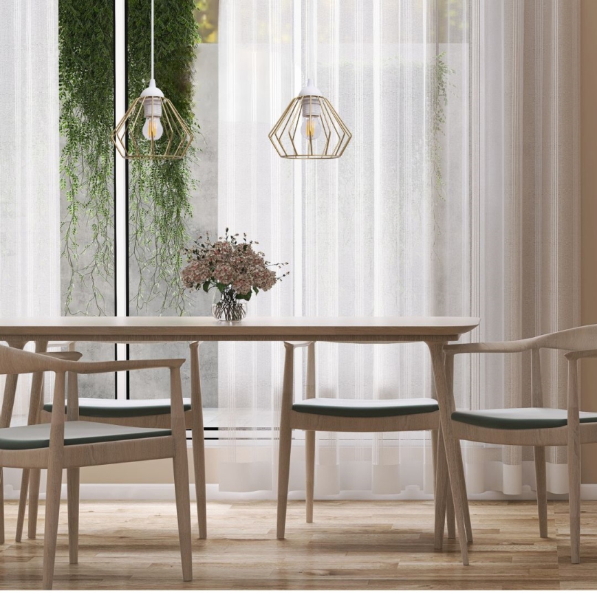 Hanglamp aan een koord CEED GOLD 2xE27/60W/230V wit/goud