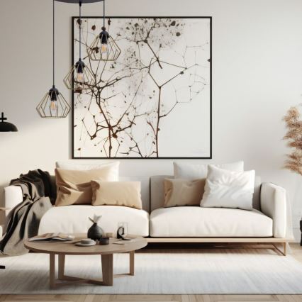 Hanglamp aan een koord CEED GOLD 3xE27/60W/230V diameter 45 cm zwart/goud
