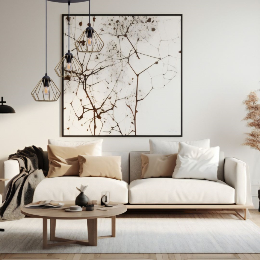 Hanglamp aan een koord CEED GOLD 3xE27/60W/230V diameter 45 cm zwart/goud