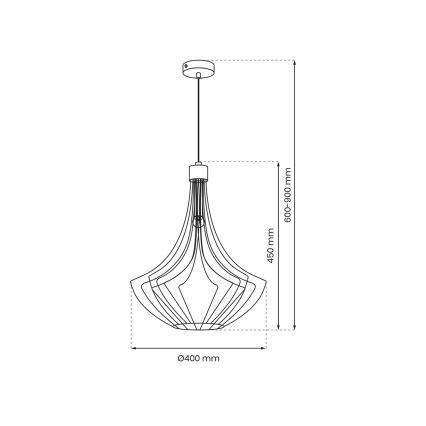 Hanglamp aan een koord CESTA 1xE27/60W/230V zwart