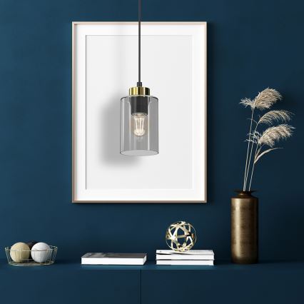 Hanglamp aan een koord CHIC 1xE27/60W/230V zwart/grijs