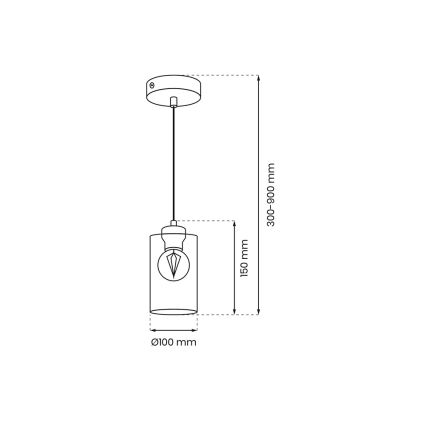 Hanglamp aan een koord CHIC 1xE27/60W/230V zwart/grijs