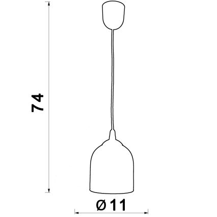Hanglamp aan een koord CHRIS 1xE27/60W/230V diameter 11 cm groen