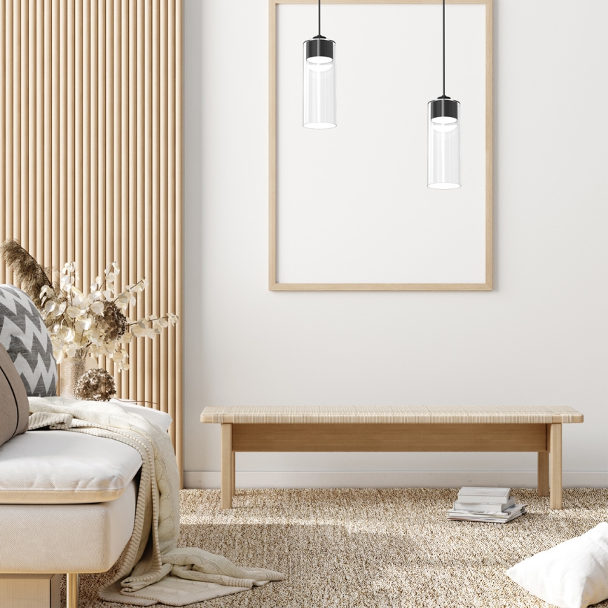 Hanglamp aan een koord CLARISSA 1xGX53/12W/230V zwart