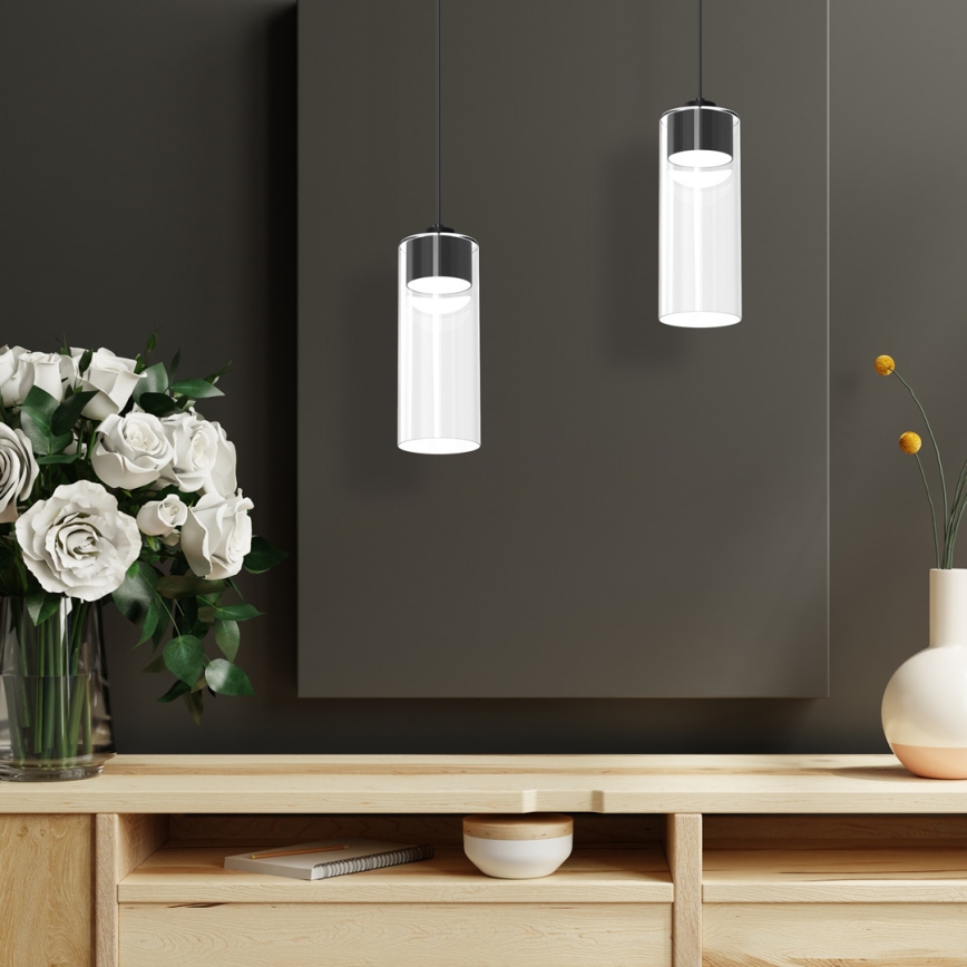 Hanglamp aan een koord CLARISSA 1xGX53/12W/230V zwart