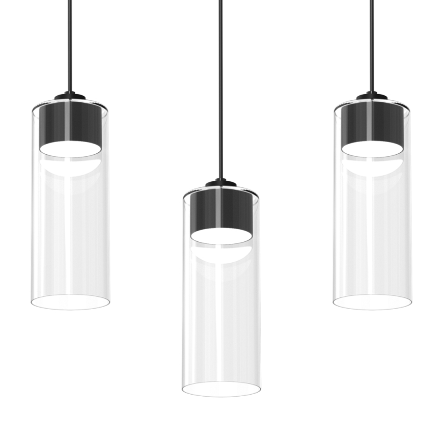 Hanglamp aan een koord CLARISSA 3xGX53/12W/230V zwart
