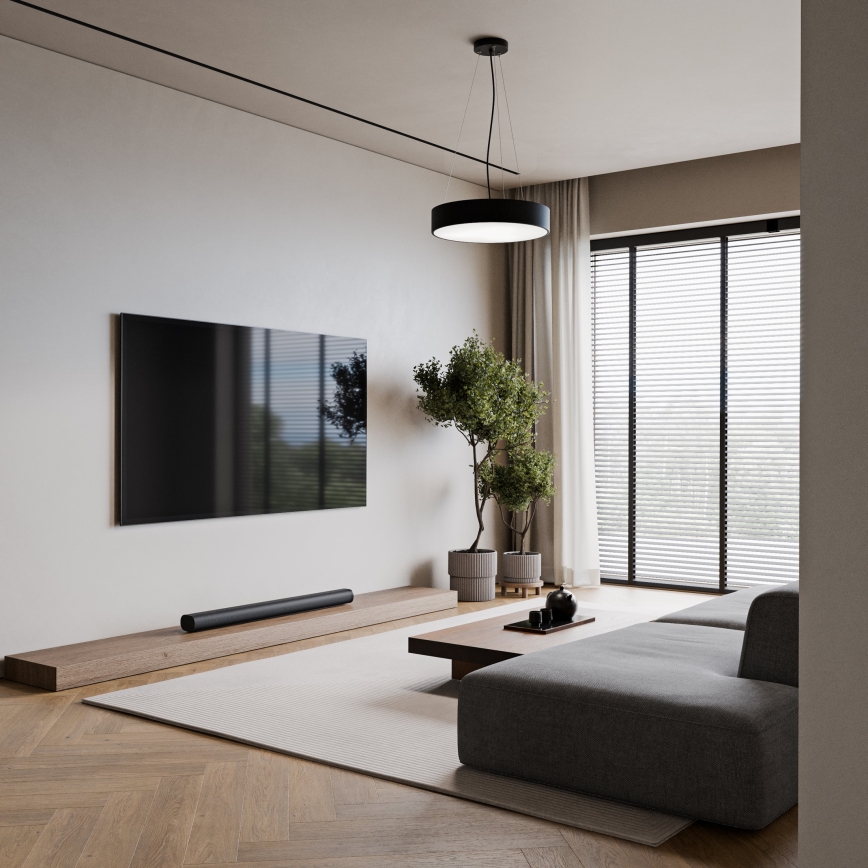 Hanglamp aan een koord CLEO 3xE27/24W/230V diameter 40 cm zwart
