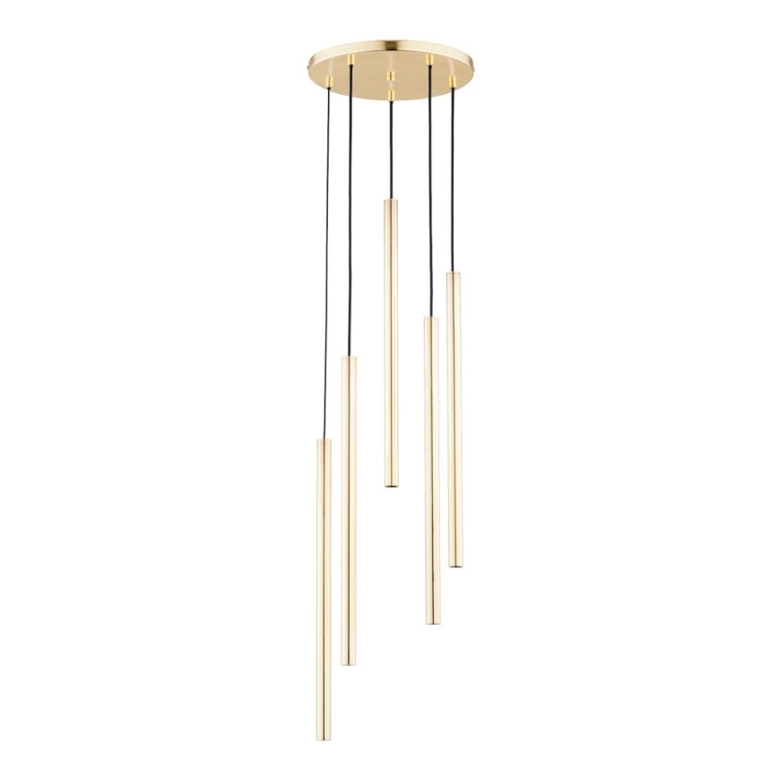 Hanglamp aan een koord COLLET 5xG9/40W/230V diameter 30 cm goud