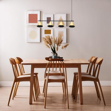 Hanglamp aan een koord CONE 4xGU10/10W/230V goud/zwart