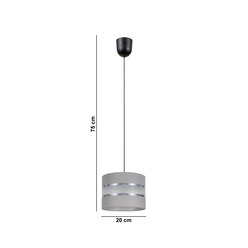 Hanglamp aan een koord CORAL 1xE27/60W/230V d. 20 cm grijs