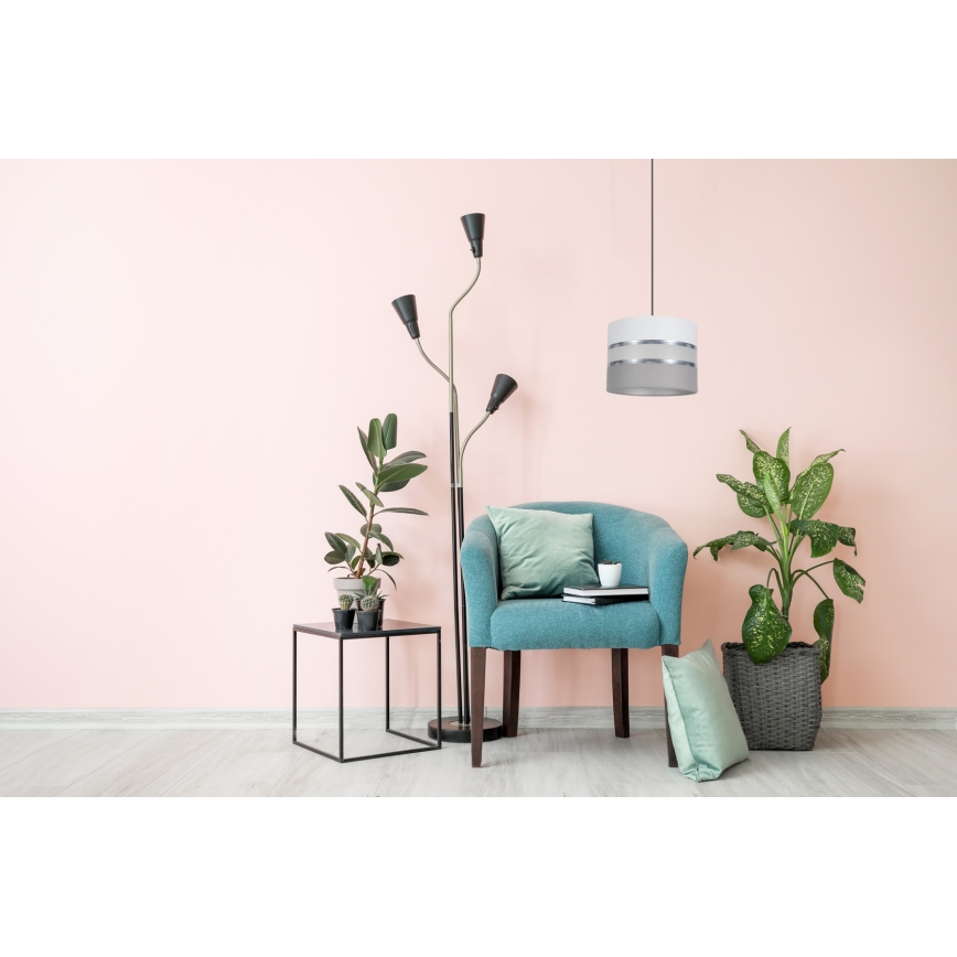 Hanglamp aan een koord CORAL 1xE27/60W/230V d. 20 cm wit/grijs
