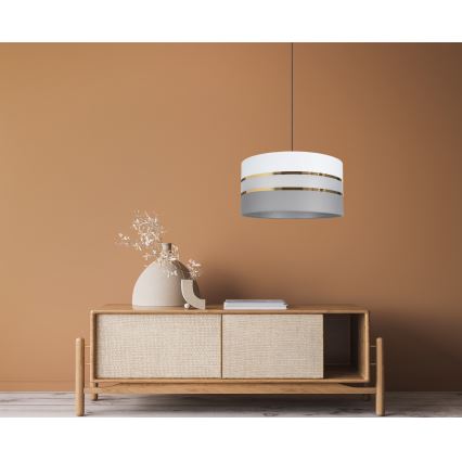 Hanglamp aan een koord CORAL 1xE27/60W/230V d. 40 cm wit/grijs