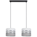 Hanglamp aan een koord CORAL 2xE27/60W/230V wit/grijs