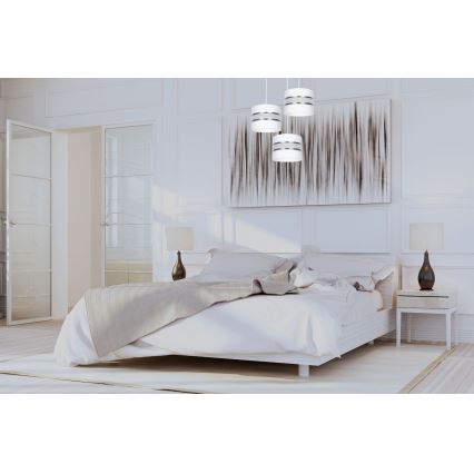 Hanglamp aan een koord CORAL 3xE27/60W/230V wit/mat chroom diameter 45 cm