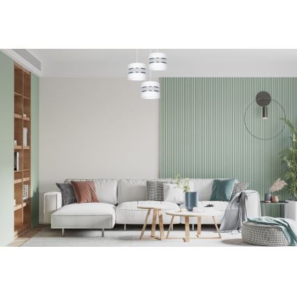 Hanglamp aan een koord CORAL 3xE27/60W/230V wit/mat chroom diameter 45 cm