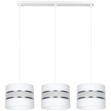 Hanglamp aan een koord CORAL 3xE27/60W/230V wit