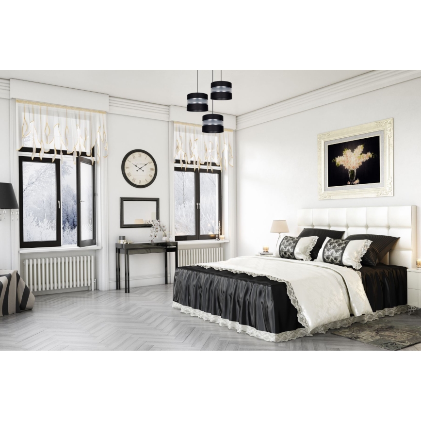 Hanglamp aan een koord CORAL 3xE27/60W/230V zwart/mat chroom diameter 45 cm