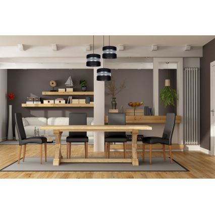 Hanglamp aan een koord CORAL 3xE27/60W/230V zwart/mat chroom diameter 45 cm
