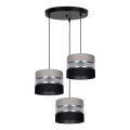 Hanglamp aan een koord CORAL 3xE27/60W/230V zwart/grijs/mat chroom diameter 45 cm