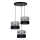 Hanglamp aan een koord CORAL 3xE27/60W/230V zwart/grijs/mat chroom diameter 45 cm