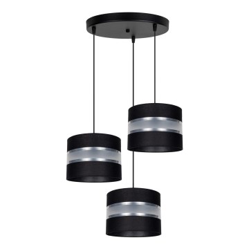 Hanglamp aan een koord CORAL 3xE27/60W/230V zwart/mat chroom diameter 45 cm
