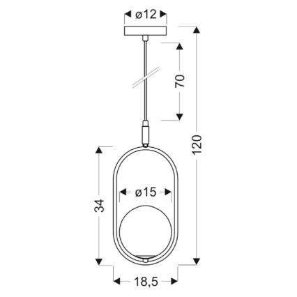 Hanglamp aan een koord CORDEL 1xG9/28W/230V glanzend chroom