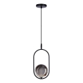 Hanglamp aan een koord CORDEL 1xG9/28W/230V zwart/gerookt zwart