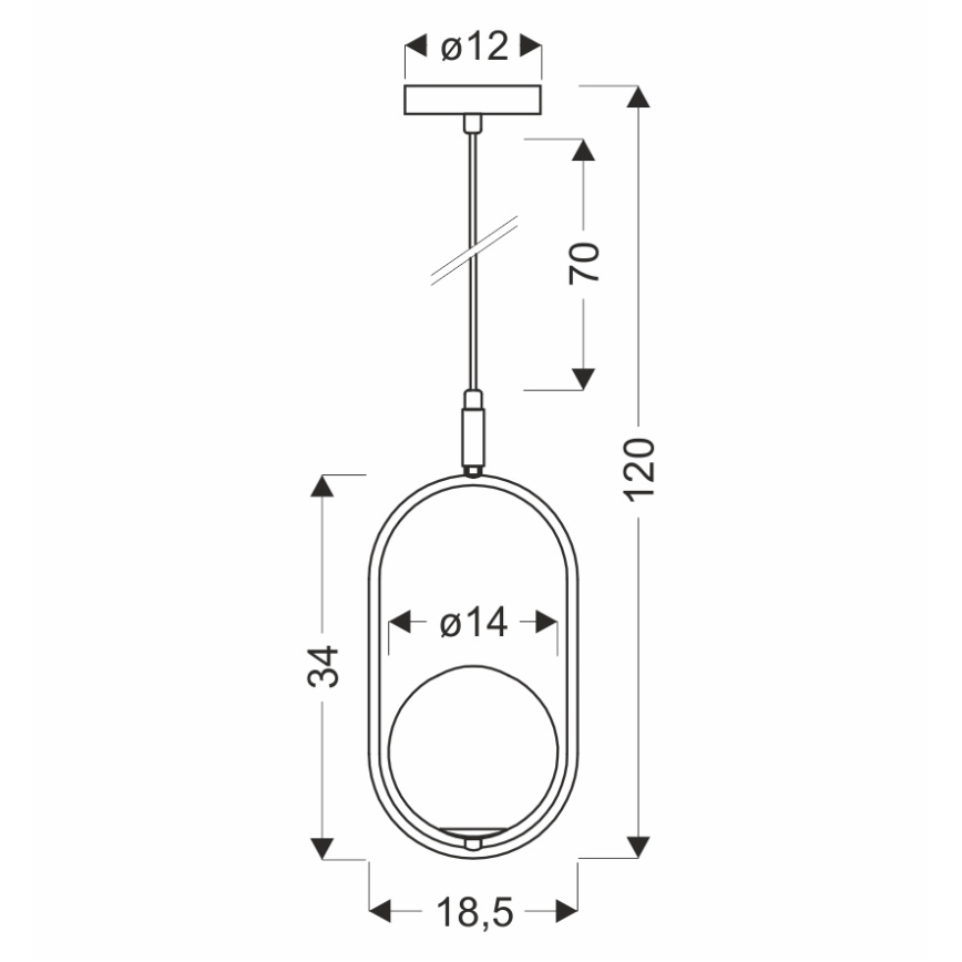 Hanglamp aan een koord CORDEL 1xG9/28W/230V zwart/gerookt zwart