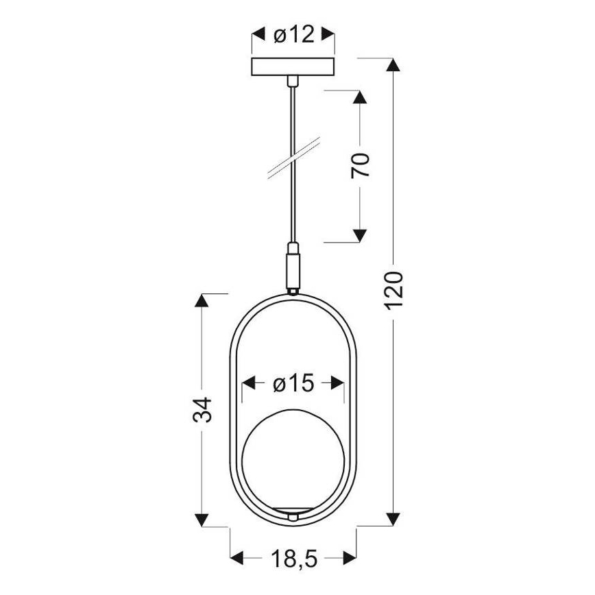 Hanglamp aan een koord CORDEL 1xG9/28W/230V zwart
