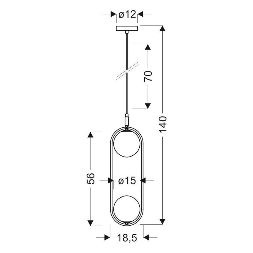 Hanglamp aan een koord CORDEL 2xG9/28W/230V goud