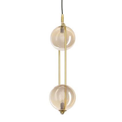 Hanglamp aan een koord CORDEL 2xG9/28W/230V messing/gerookt beige
