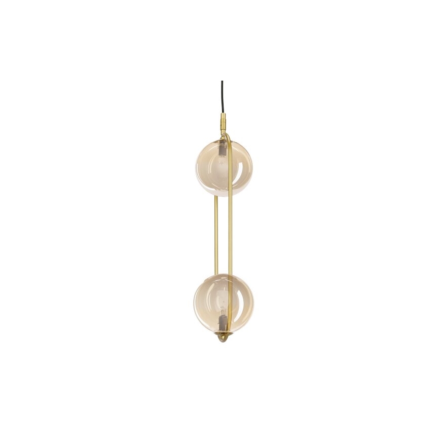 Hanglamp aan een koord CORDEL 2xG9/28W/230V messing/gerookt beige