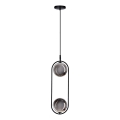 Hanglamp aan een koord CORDEL 2xG9/28W/230V zwart/gerookt zwart