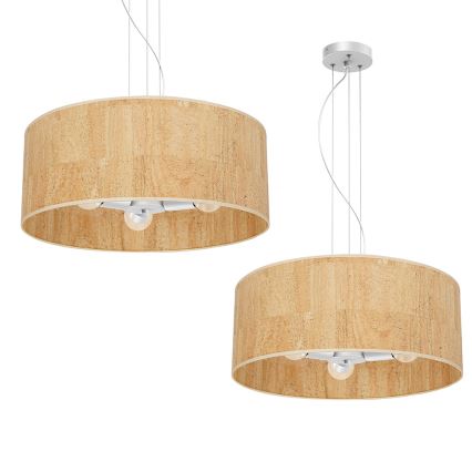 Hanglamp aan een koord CORK 3xE27/60W/230V