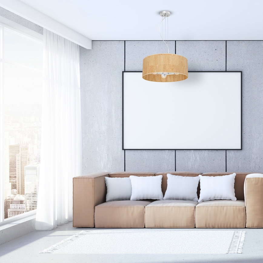 Hanglamp aan een koord CORK 3xE27/60W/230V