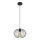 Hanglamp aan een koord CORRINI 1xE27/60W/230V diameter 25 cm zwart/doorzichtig