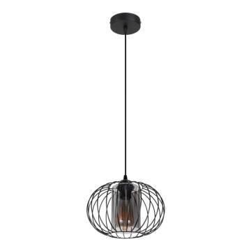 Hanglamp aan een koord CORRINI 1xE27/60W/230V diameter 25 cm zwart/grijs