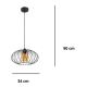 Hanglamp aan een koord CORRINI 1xE27/60W/230V diameter 34 cm zwart/beige