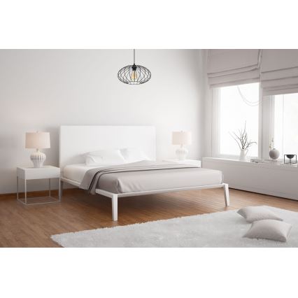 Hanglamp aan een koord CORRINI 1xE27/60W/230V diameter 34 cm zwart/doorzichtig