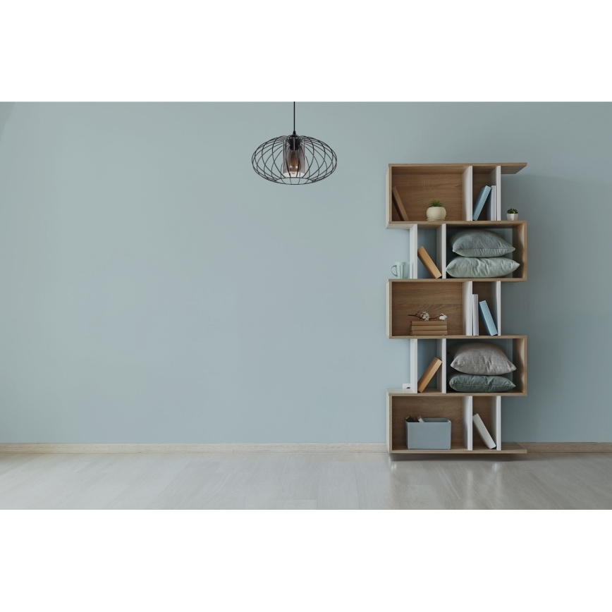 Hanglamp aan een koord CORRINI 1xE27/60W/230V diameter 34 cm zwart/grijs