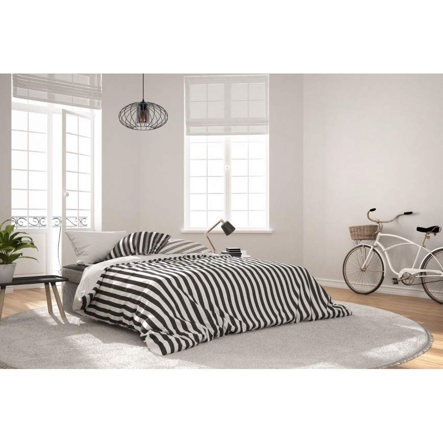 Hanglamp aan een koord CORRINI 1xE27/60W/230V diameter 34 cm zwart/grijs